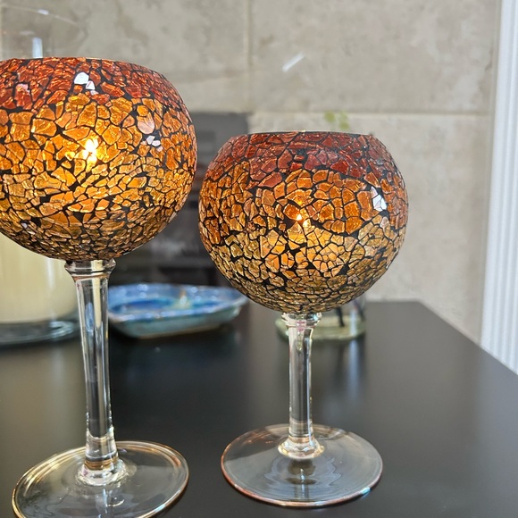 Partylite Mosaic Glass Candle Holders (3pc) - Picture 7 of 8